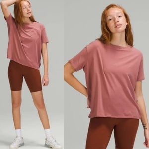 Lululemon Back in Action Short Sleeve Shirt Coral Pink | Size 6